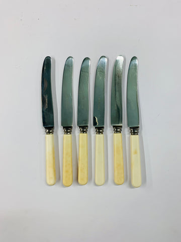 Set 6 Grosvenor bone handle lunch knives