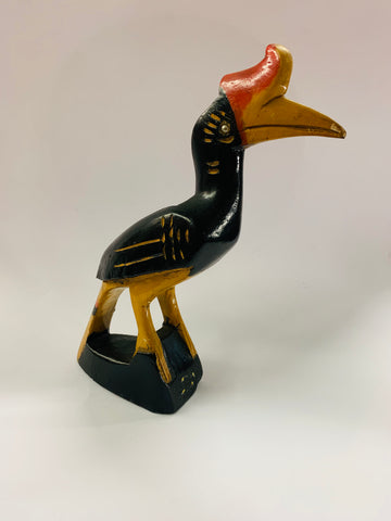 Hand carved wooden Hornbill bird