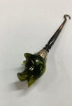 Sterling silver and green stone pig head button hook