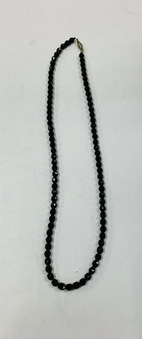 Jet black stone necklace