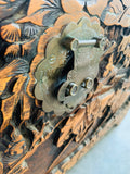 Antique oriental carved camphor wood box