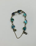Sterling silver and Paua shell heart bracelet