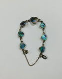 Sterling silver and Paua shell heart bracelet