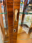 Art Deco curved glass display cabinet