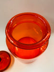 Large orange glass Midcentury lolly jar