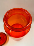 Large orange glass Midcentury lolly jar