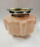 Art Deco mottled pink light shade