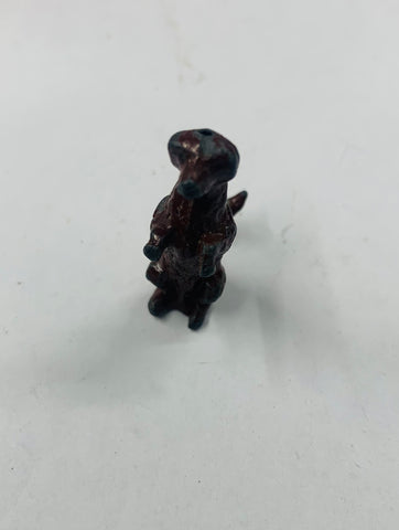 Antique lead toy dog on hind legs