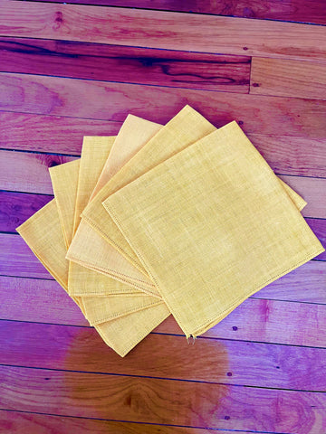 Set of Six Mustard Yellow Napkins