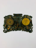Heavy Art Nouveau cast metal standing barometer