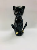 Ceramic black cat kitsch pen holder