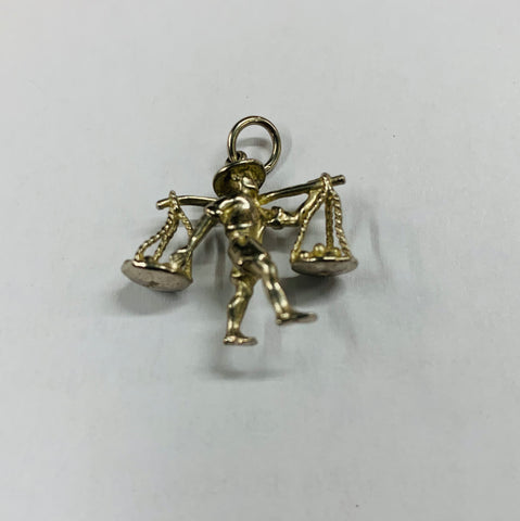 Sterling silver charm Man carrying crops