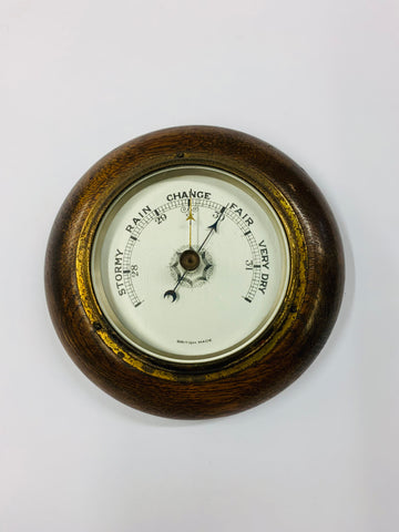 English antique oak barometer