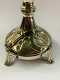 Art Nouveau silver plated and glass vase