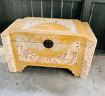 Whitewash wooden large camphor box