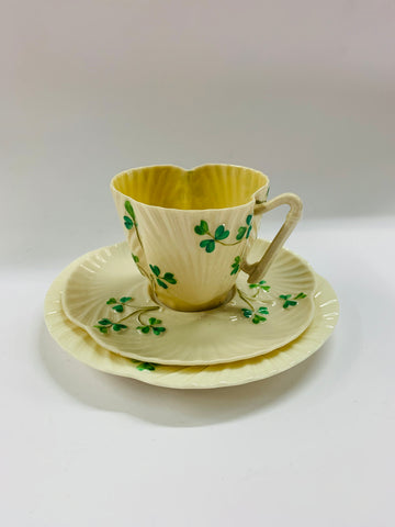 Belleek shamrock trio