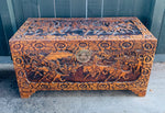 Antique oriental carved camphor wood box