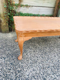 Light oak scalloped edge coffee table