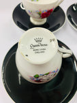 Queen Anne roses set of 4 Demitasse cups and saucers