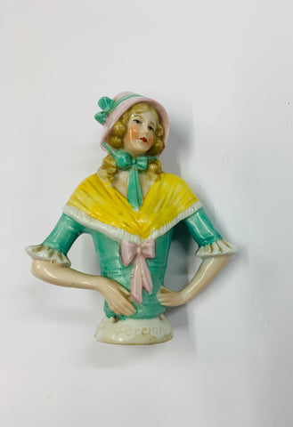 Antique porcelain half doll