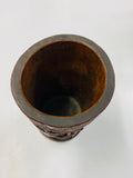 Antique wooden oriental brush pot