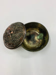 Antique copper and metal lidded jewellery box