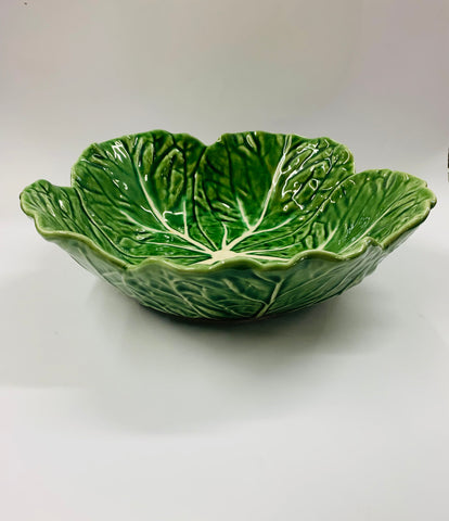 Large green Majolica salad bowl