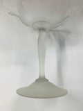 Vintage etched glass frosted base compote