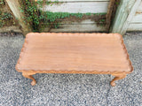 Light oak scalloped edge coffee table