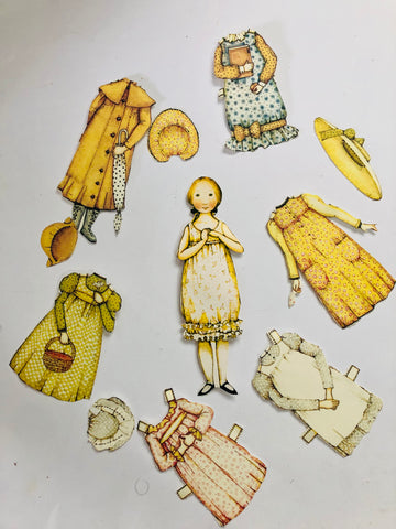 Vintage Anna of Green Gables Girl cut out doll with Dresses and Hats