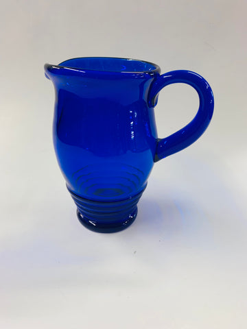 Cobalt blue glass milk jug