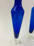 Pair of cobalt blue glass vases