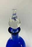 Cobalt blue glass decanter