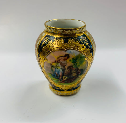 Royal Vienna Hand painted porcelain vase