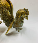 Pair of brass roosters
