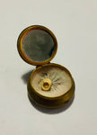 Victorian small brass and enamel powder compact