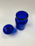Cobalt blue glass storage container
