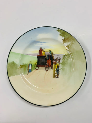 Rare Royal Doulton blue sky coaching scene side plate