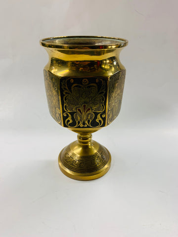 Antique heavy brass mid eastern design vase