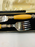 Ornate silver plated cake serving set