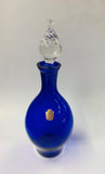 Cobalt blue glass decanter