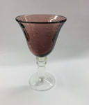Set 4 Midcentury retro purple glass large wine glasses