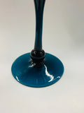 Tall retro Midcentury blue glass vase