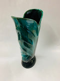 Large Blue Mountain pottery leaf vase