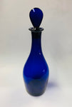 Cobalt blue glass decanter