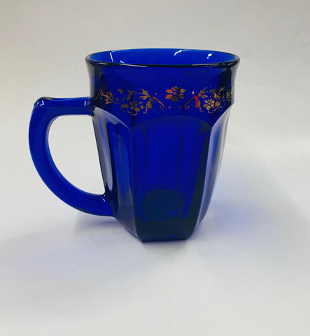 Vintage cobalt blue glass large mug