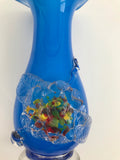 Bright Blue Art Glass Tulip Vase