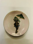 Brownie Downing Mini Hanging Plate Girl with Green and Red Umbrella