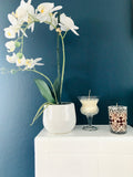 Soy Candle in Etched Red Glass Vase