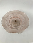 Pink Depression Glass Fluted Cake Stand